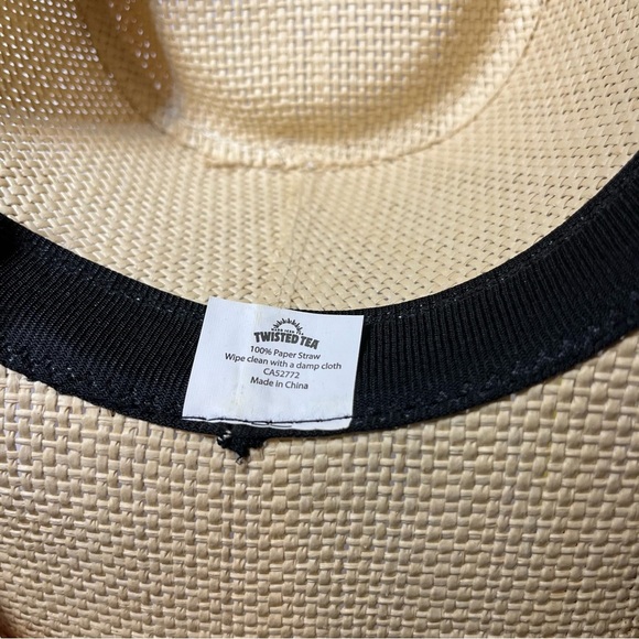 Twisted Tea promotional Natural Woven Cowboy Straw Hat with Black Band - Picture 5 of 5